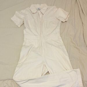 BDG Off-White Short Sleeve Jumpsuit